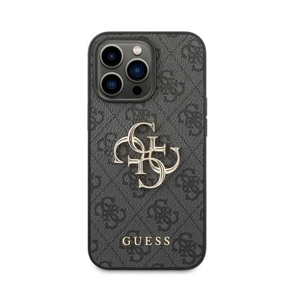 جراب جيس ايفون 16 باللون الاسود مع اللوجو جراب Guess