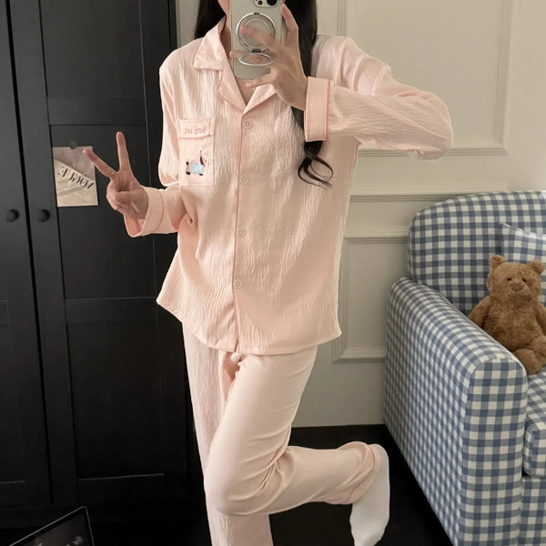 بجامة نوم نسائية من القطن الناعم خفيفة ومريحة صيفية